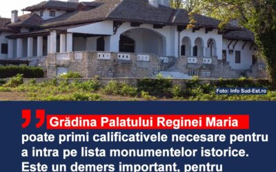 Am solicitat, împreună cu colegul meu Remus Negoi, Ministerului Culturii clasarea Grădinii Palatului Reginei Maria din Mamaia